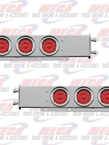 LT BAR S/S SPRING 4" RND W/ RED SUPERLITE LED'S 3.75"