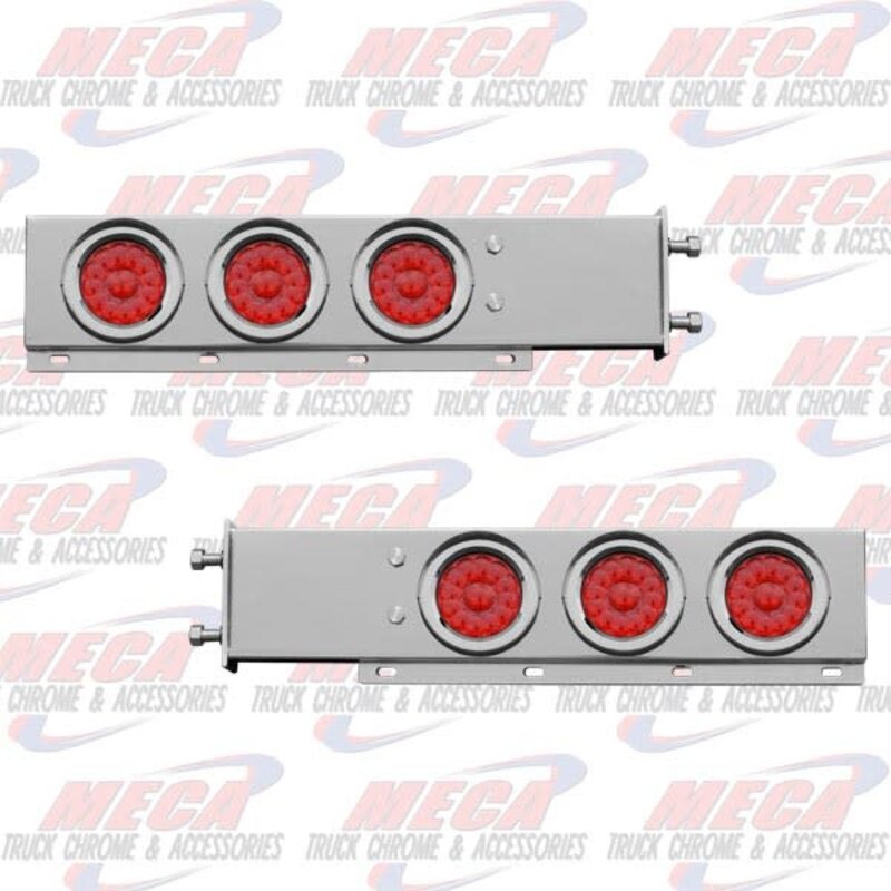 LT BAR S/S SPRING 4" RND W/ RED SUPERLITE LED'S 3.75"