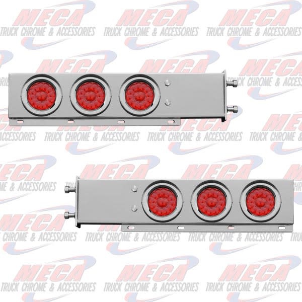 LT BAR S/S SPRING 4" RND W/ RED SUPERLITE LED'S 3.75"