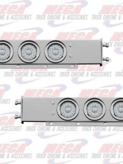 LT BAR S/S SPRING 4" RND W/ CLR RED SUPERLITE LEDS