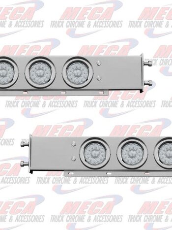 LT BAR S/S SPRING 4" RND W/ CLR RED SUPERLITE LEDS