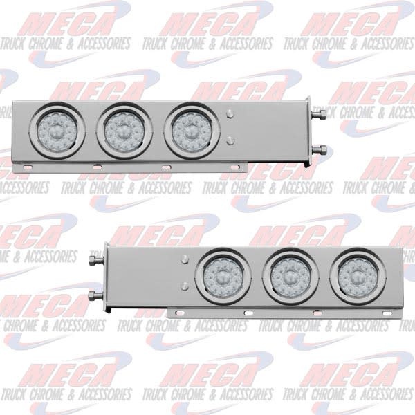 LT BAR S/S SPRING 4" RND W/ CLR RED SUPERLITE LEDS