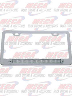 LIC PLATE FRAME W/ 10 AMBER CLEAR LED 9" LGT BAR