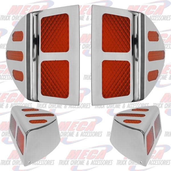 PB LENS AMBER W/ SS COVER FOR HEADLIGHT TURN SIGNA