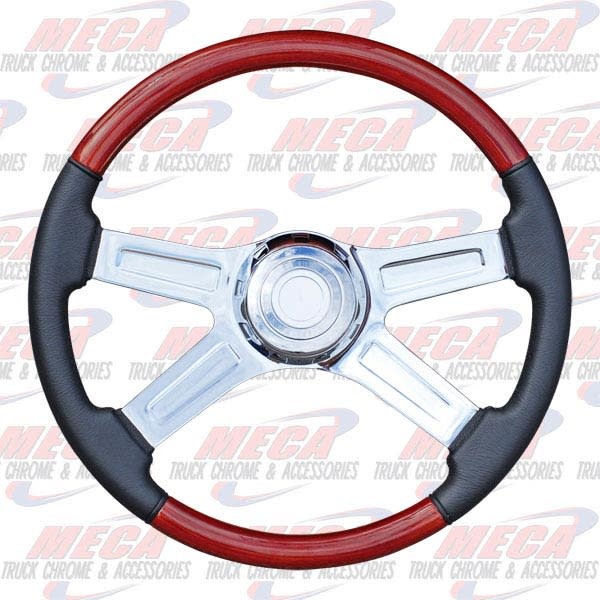 STEERING WHEEL 18" WOOD/LEATHER 7/93-4/98
