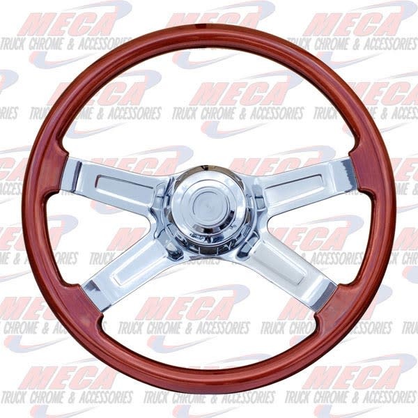 STEERING WHEEL 18" WOOD 4 SPKS PB KW SM SHAFT 98-U