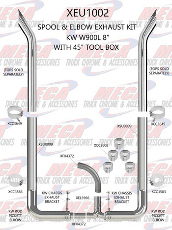 SPOOL & PICKET ELBOW KIT KW W900L W/ 45'' BOX 8''-5''