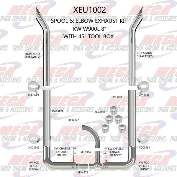 SPOOL & PICKET ELBOW KIT KW W900L W/ 45'' BOX 8''-5''