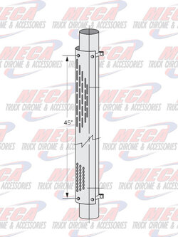 STACK GUARD ASSBLY 6' SS 180 DEG W/ BRACKETS, VERT