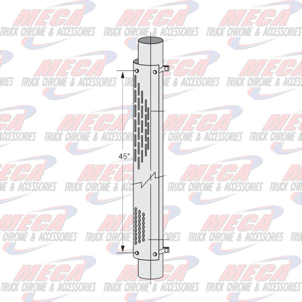 STACK GUARD ASSBLY 6' SS 180 DEG W/ BRACKETS, VERT