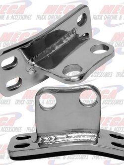 CAB EXHAUST BRACKET S/S PB O.E.M. W/ STRAIGHT HOLES & CURVED BASE