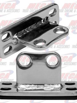 CAB EXHAUST BRACKET S/S PB O.E.M. W/ STRAIGHT HOLES & STRAIGHT BASE