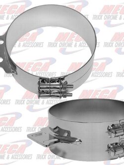 DYNAFLEX EXHAUST STACK CLAMP WIDE PB 8'' S/S CHROME