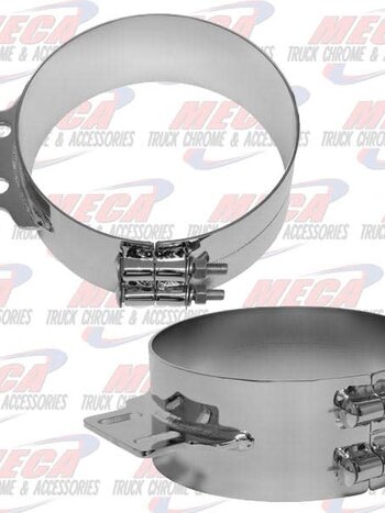 DYNAFLEX EXHAUST STACK CLAMP WIDE PB 8'' S/S CHROME