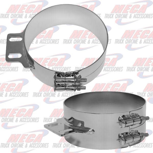 DYNAFLEX EXHAUST STACK CLAMP WIDE PB 8'' S/S CHROME