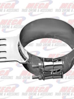DYNAFLEX EXHAUST STACK CLAMP 6'' KW WIDE S/S CHROME