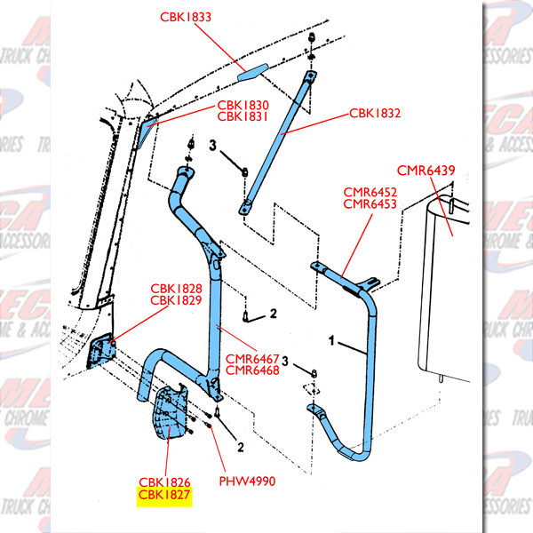 MIRROR BRACKET CHROME ALUMINUM BOTTOM CAP PASSENGER SIDE PB 06+