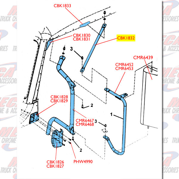 MIRROR BRACKET TOP SUPPORT EXTENSION