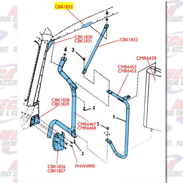 MIRROR BRACKET TOP SUPPORT BASE FOR EXTENSION