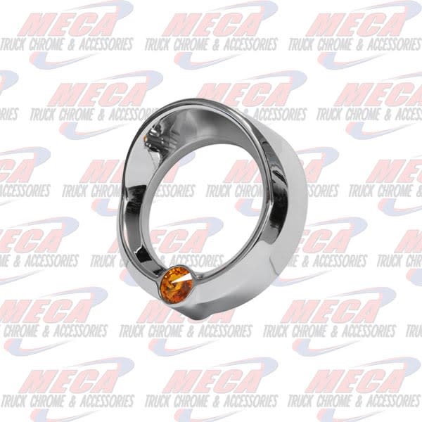 LARGE GAUGE BEZEL W/ AMBER JEWEL & VISOR FL PB