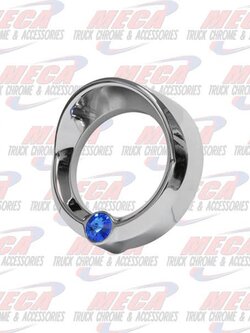 LARGE GAUGE BEZEL W/ BLUE JEWEL & VISOR FL PB