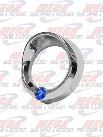 LARGE GAUGE BEZEL W/ BLUE JEWEL & VISOR FL PB