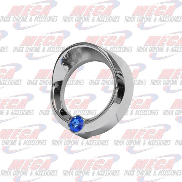 LARGE GAUGE BEZEL W/ BLUE JEWEL & VISOR FL PB