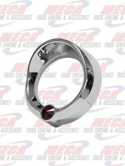 LARGE GAUGE BEZEL W/ RED JEWEL & VISOR FL PB