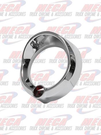 LARGE GAUGE BEZEL W/ RED JEWEL & VISOR FL PB