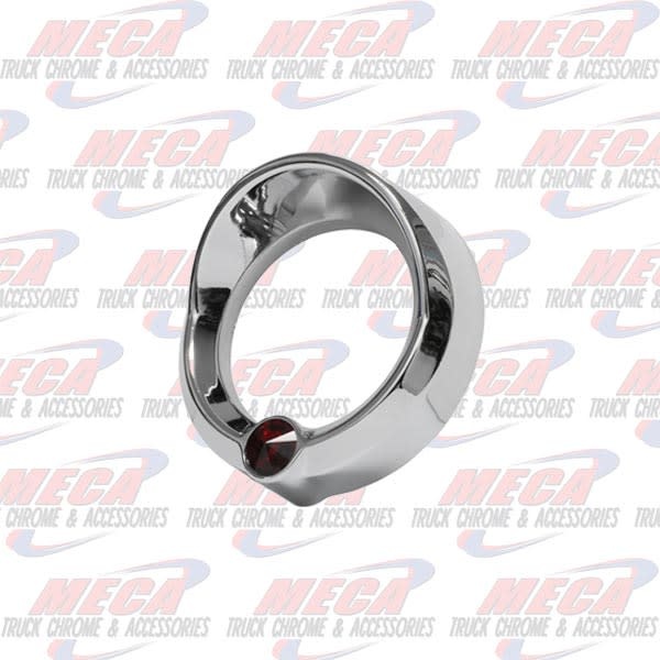 LARGE GAUGE BEZEL W/ RED JEWEL & VISOR FL PB