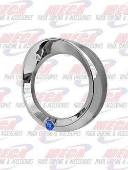 KW LARGE GAUGE CVR W/ BLUE JEWEL & VISOR