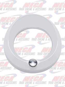 LARGE GAUGE BEZEL W/ CLEAR JEWEL & VISOR FL PB