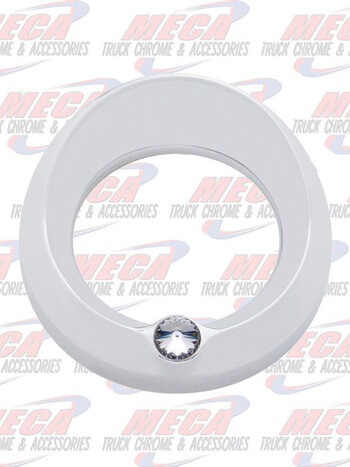 LARGE GAUGE BEZEL W/ CLEAR JEWEL & VISOR FL PB