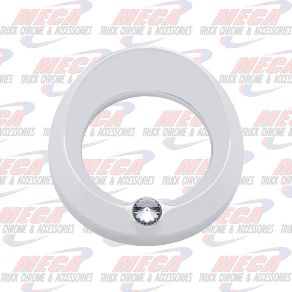 LARGE GAUGE BEZEL W/ CLEAR JEWEL & VISOR FL PB