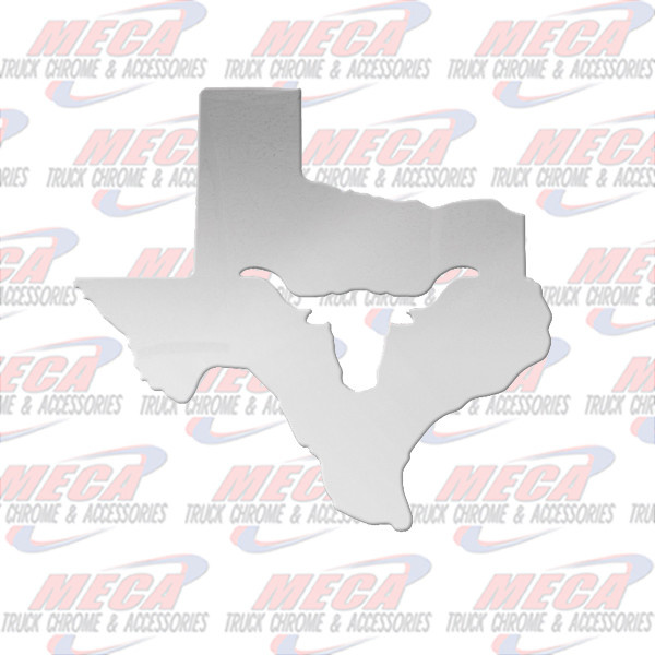 CR. STEEL LARGE TEXAS MAP WITH SKULL, STUD TYPE, 12"X11"