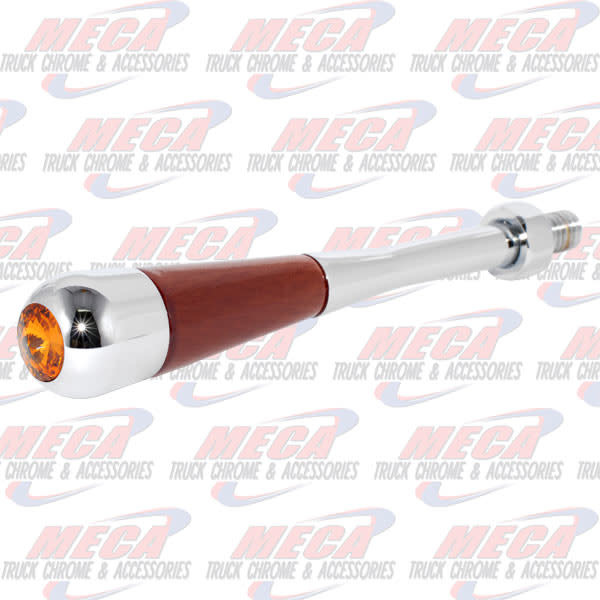 CHROME/WOOD TILT HANDLE FL AMBER