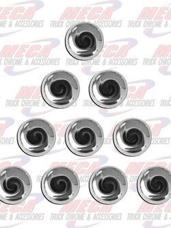 SNAP CAPS SMALL 6-8 SCREWS CHROME 10/PACK