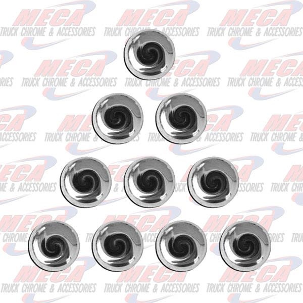 SNAP CAPS SMALL 6-8 SCREWS CHROME 10/PACK