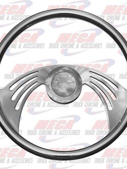 STEERING WHEEL 18" POLISHED AL   PB 98+ & KW 01+