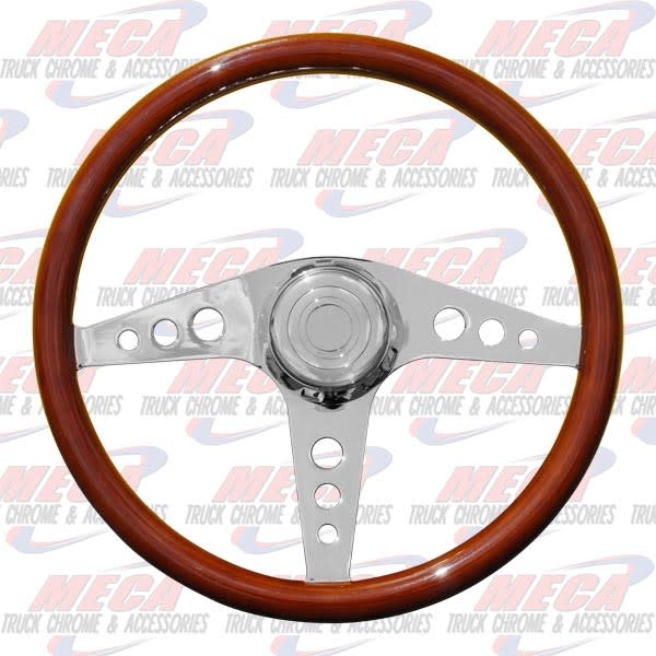 STEERING WHEEL FL 3 SPOKE W/ ROUND HOLES GT STYLE