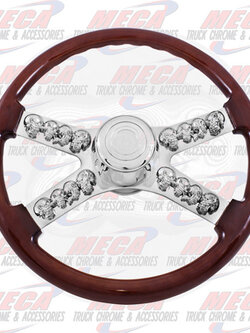 STEERING WHEEL W/ SKULLS 18" FREIGHTLINER