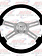 STEERING WHEEL ECO BLACK 4 SPOKE W/ RECT HOLES