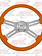 STEERING WHEEL ECO ORANGE 4 SPOKE W/ RECT HOLES