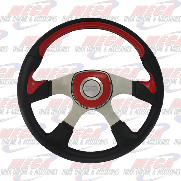 STEERING WHEEL PETERBILT 18'' TRAVELER R/Y/B Meca Truck Chrome