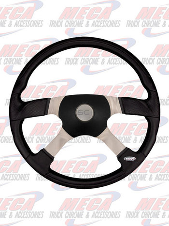 STEERING WHEEL TRUCKER 4 18'' BLACK POLY RIM 4 SPOK