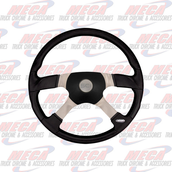 STEERING WHEEL TRUCKER 4 18'' BLACK POLY RIM 4 SPOK