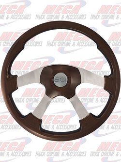 STEERING WHEEL 18'' ALL WOOD RIM WITH WOOD SPAT