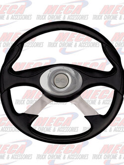 STEERING WHEEL 18'' GENESIS 4 SPOKE CHROME OVAL PAD