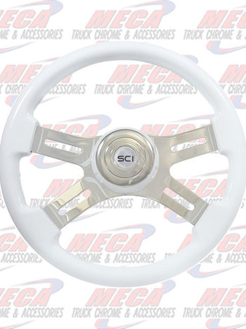 STEERING WHEEL 16'' ECO WHITE W/ MATCHING HUB