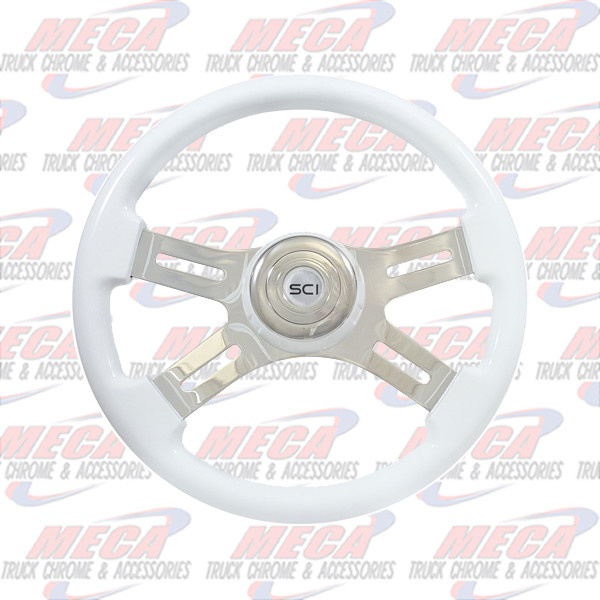 STEERING WHEEL 16'' ECO WHITE W/ MATCHING HUB